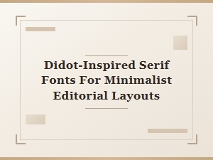 Didot-Inspired Serifs for Minimalist Editorial Design
